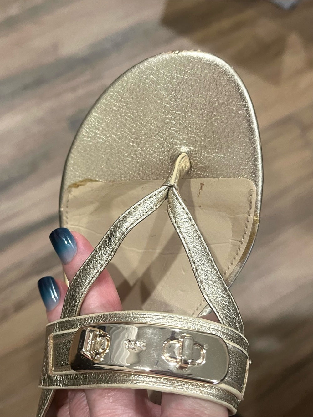 Authentic COACH Olina Gold Sandals Size 6.5B GUC! - Picture 9 of 10